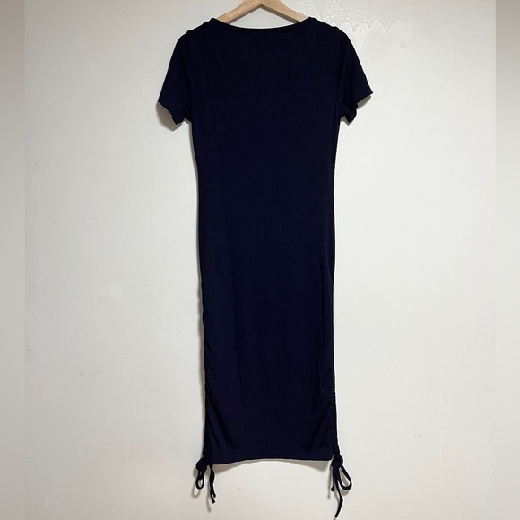 Shein Navy Ruched Midi T-Shirt Dress Size M - Picture 6 of 9
